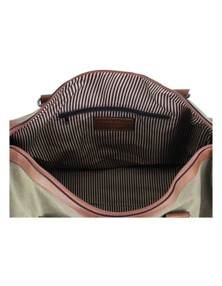 Canvas Overnight Duffle Bag in Green image 2