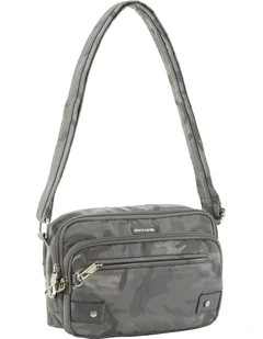 Anti-Theft Cross Body Bag in Grey-Camo