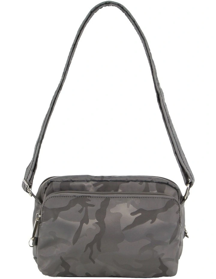 Anti-Theft Cross Body Bag in Grey-Camo image 4