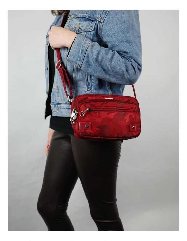 Anti Theft Cross Body Bag in Wine Red image 2