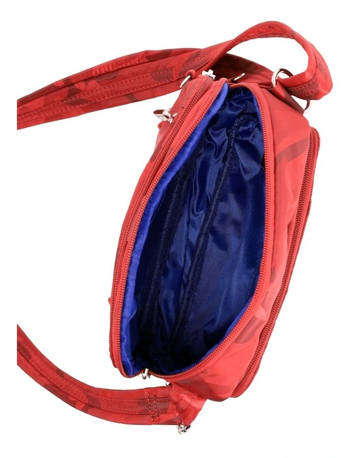Anti Theft Cross Body Bag in Wine Red image 3