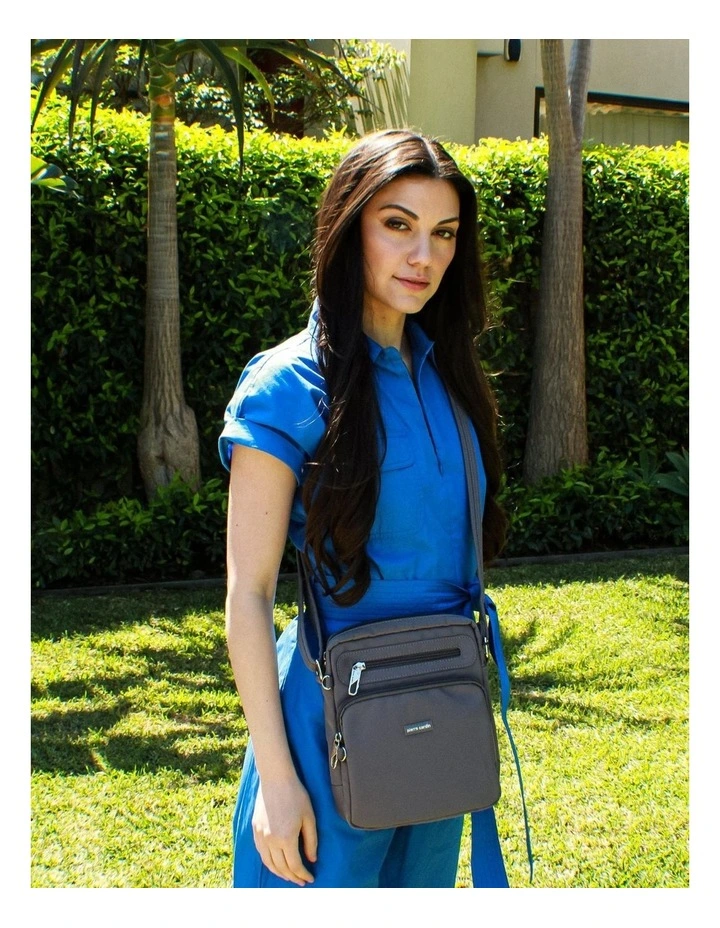 Anti-Theft Cross Body Bag in Grey image 2
