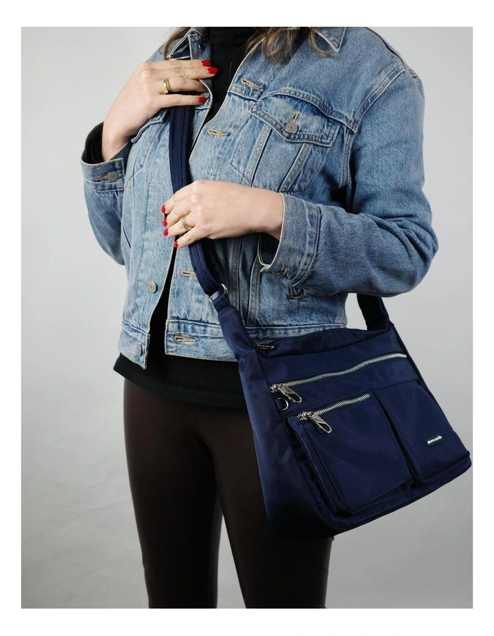 Anti-Theft Cross Body Bag in Navy image 2