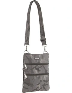 Anti-Theft Cross Body Bag in Grey-Camouflage