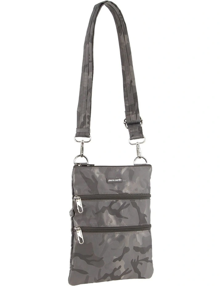 Anti-Theft Cross Body Bag in Grey-Camouflage image 1