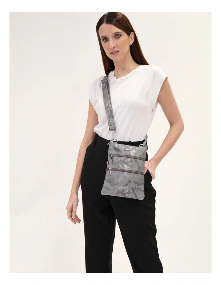 Anti-Theft Cross Body Bag in Grey-Camouflage image 2