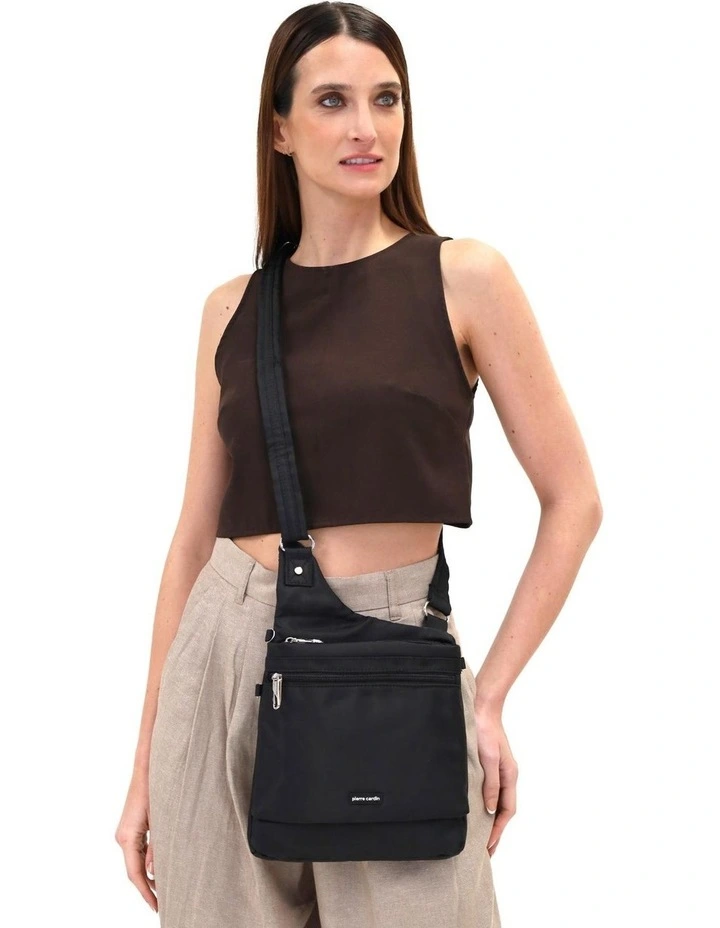 Anti-Theft Cross Body Bag in Black image 2