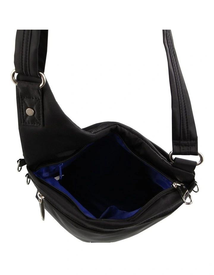 Anti-Theft Cross Body Bag in Black image 6