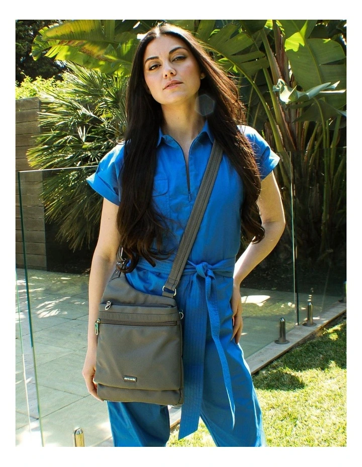 Anti-Theft Cross Body Bag in Grey image 2