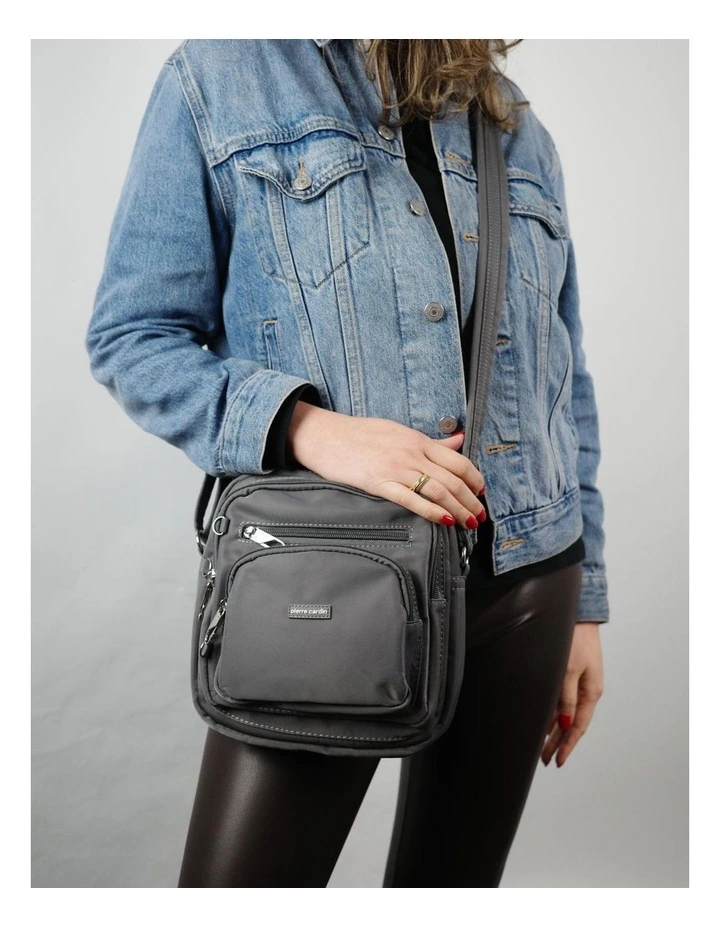 Anti-Theft Cross Body Bag in Grey image 2