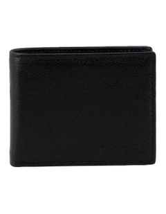 Rustic Leather Bi-Fold Slimline Wallet in Black