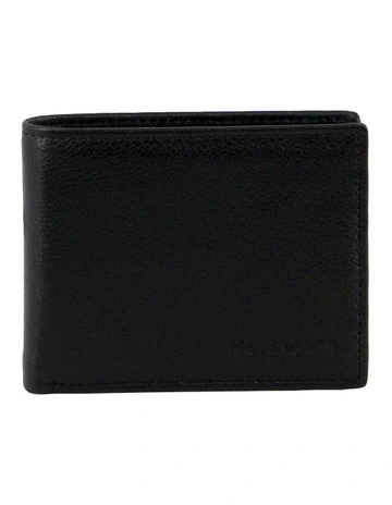 Rustic Leather Bi-Fold Slimline Wallet in Black