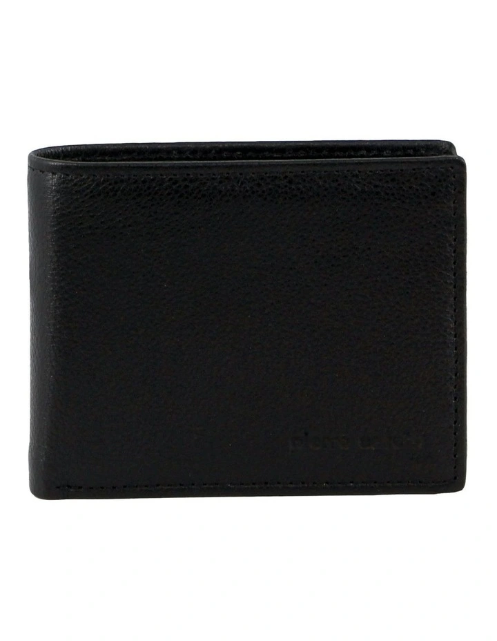 Rustic Leather Bi-Fold Slimline Wallet in Black image 1