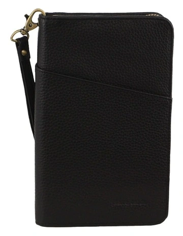 Italian Leather Passport Wallet in Black