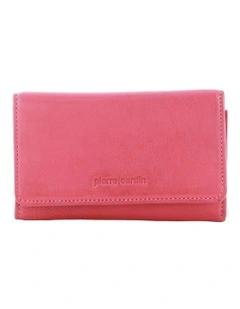 Leather Tri-Fold Wallet Small in Pink