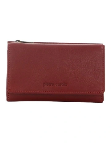 Leather Tri-Fold Wallet Small in Red