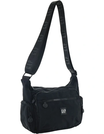 Nylon Multi Cross-Body Bag in Black