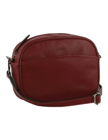 Nappa Leather Cross-Body Bag/Clutch in Cabernet