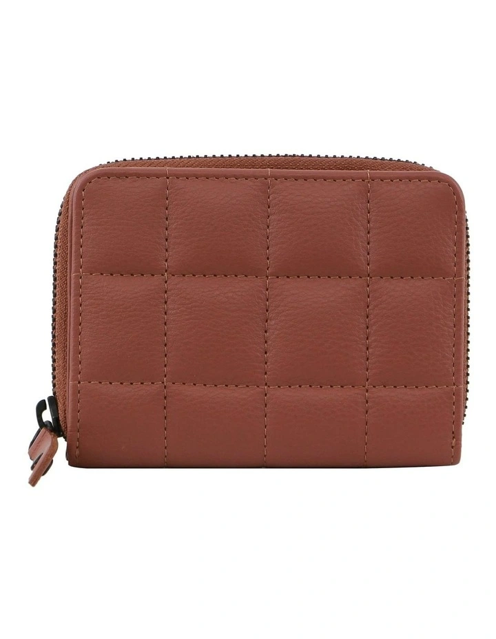 Italian Pleated Leather Press Stud Wallet in Rose image 1