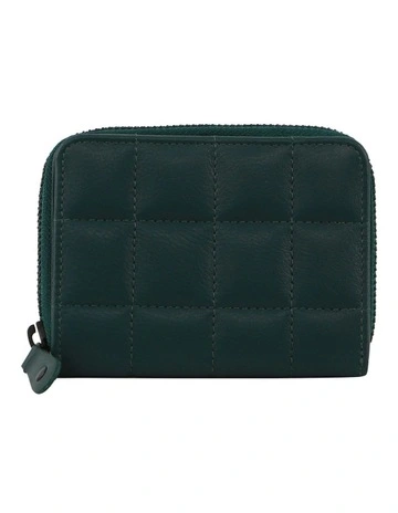 Italian Pleated Leather Press Stud Wallet in Zirkon