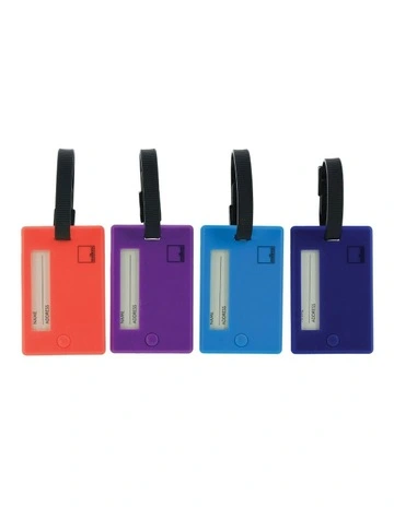 Travel Luggage Tags 4 Pack in Multi
