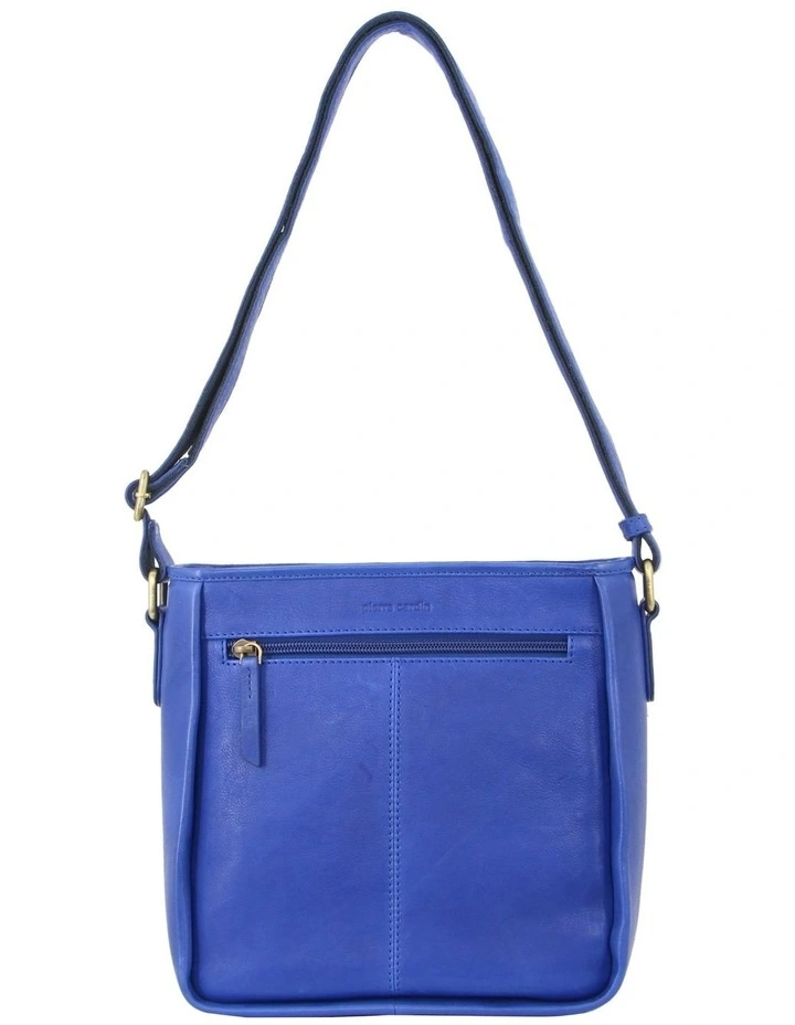 Woven Leather Cross-Body Bag in Royal Blue image 3