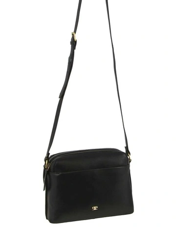 Leather Crossbody Bag in Black