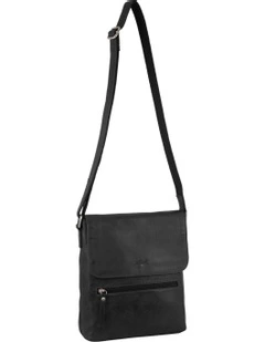 Nappa Leather Cross-Body Bag in Black