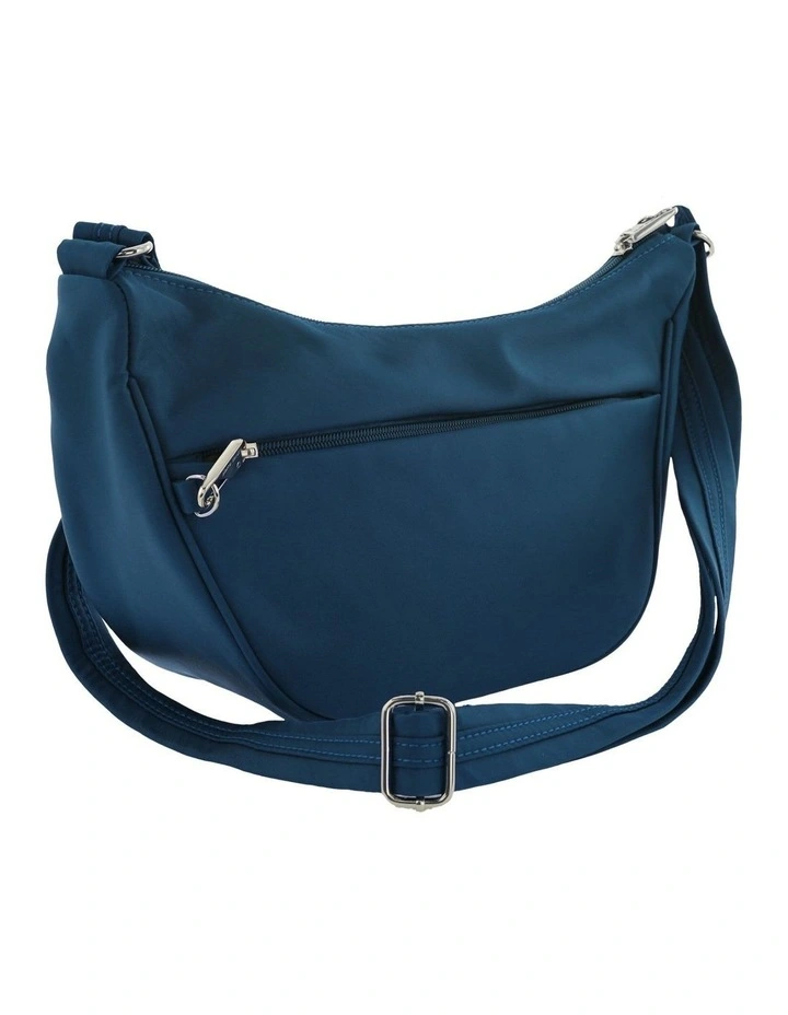 Anti-Theft Nylon Crescent Cross-Body Bag in Turquoise image 4