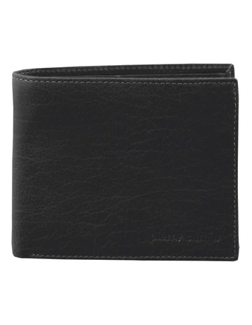 Rustic Leather Tri-Fold Wallet in Black