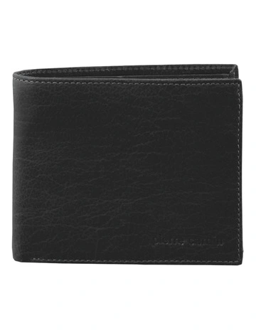 Rustic Leather Bi-Fold Wallet in Black