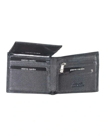 Italian Leather Bi-Fold Wallet in Black