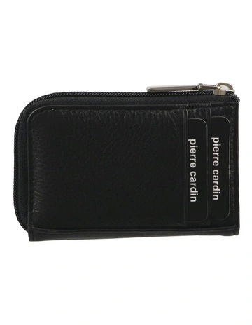 Italian Leather Key + Credit Card Holder in Black