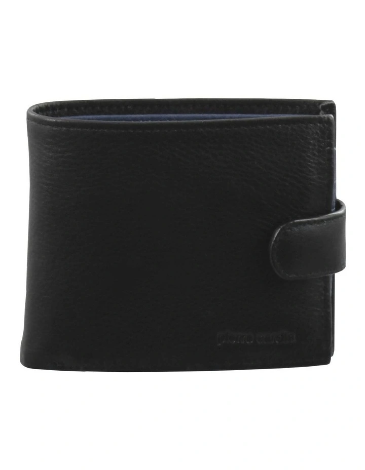 Italian Leather Two Tone Wallet in Black/Midnight image 1