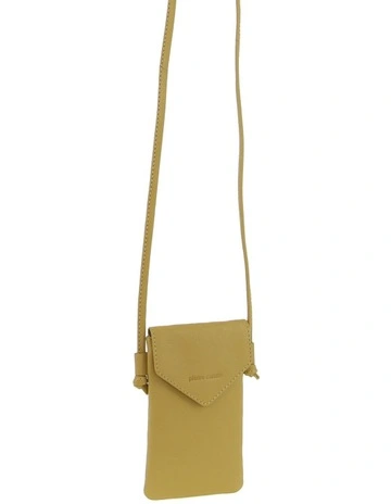 Leather Phone Bag in Yellow