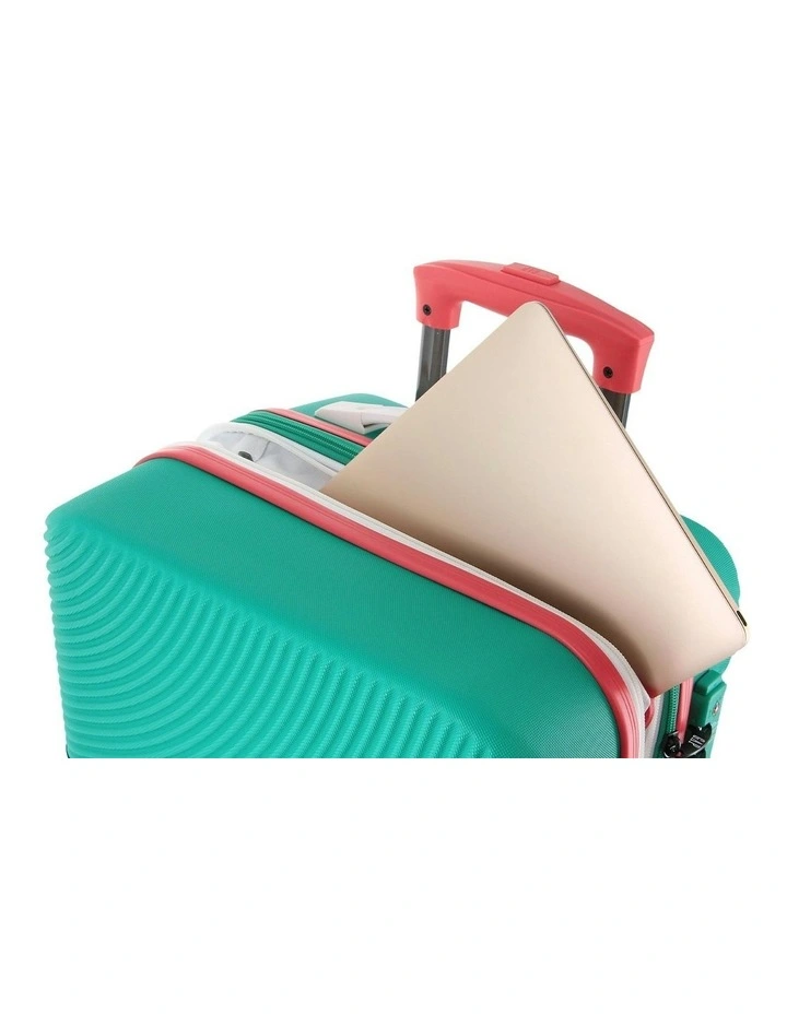 GAP Stripe CABIN Hard Shell with Mini Beauty Case Set Assorted Leather Tag in Turquoise image 3