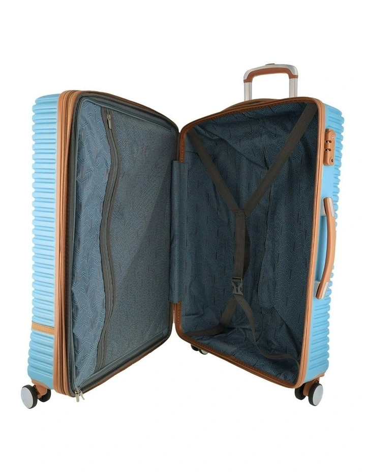 Hard Shell Classique Medium Suitcase with Mini Beauty Case Set in Blue image 3