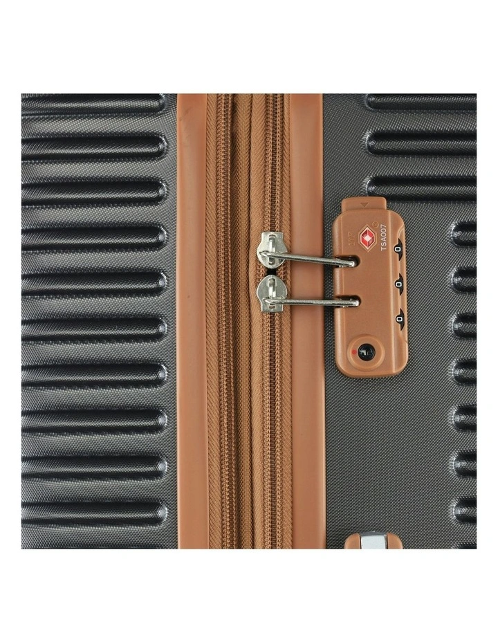 Hard Shell Classique Medium Suitcase with Mini Beauty Case Set in Charcol image 4