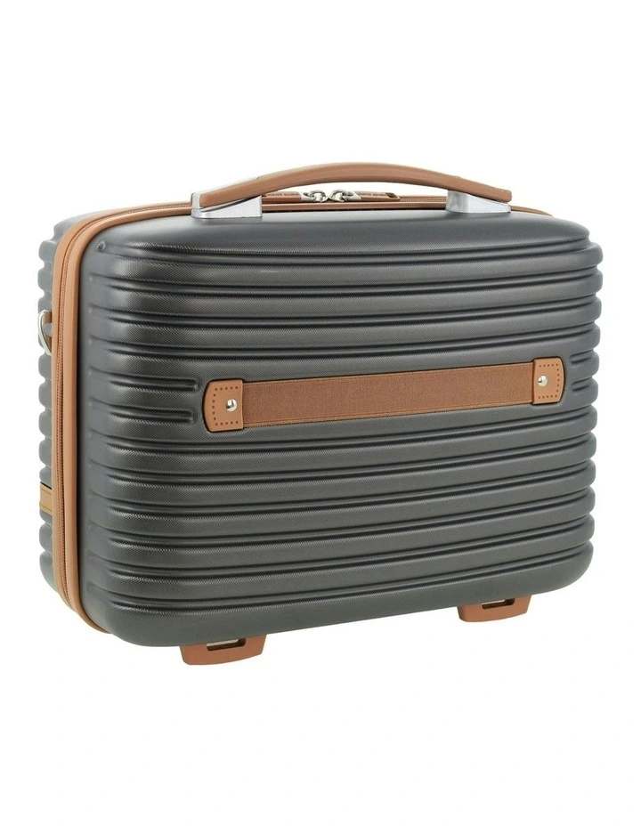 Hard Shell Classique Medium Suitcase with Mini Beauty Case Set in Charcol image 7