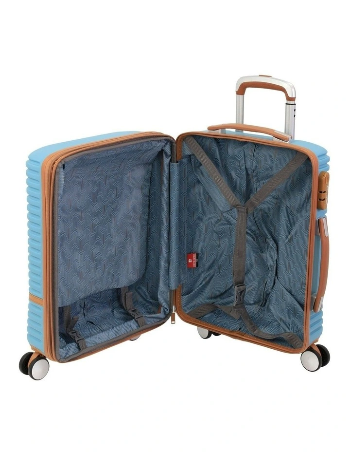 Classique Cabin Hard Shell with Mini Beauty Case Set + Assorted Leather Tag in Blue image 3