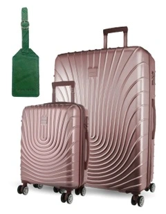 Palais Hard Shell Large and Cabin + Luggage Tag 2-Piece Set in Rose