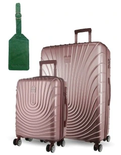 Pierre Cardin Palais Hard Shell Medium and Cabin 2-Piece Set + Luggage Tag in Rose