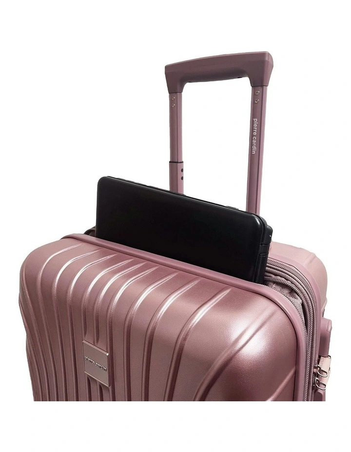 Pierre Cardin Palais Hard Shell Medium and Cabin 2-Piece Set + Luggage Tag in Rose image 3