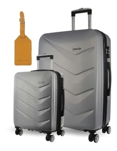 Avion Hard Shell Large and Cabin Bundle 2-Piece Set + Luggage Tag in Silver