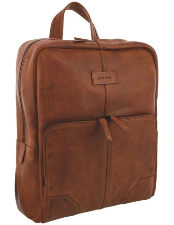 Italian Leather Sleek Backpack in Cognac