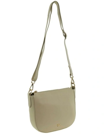 Italian Leather Elegant Ladies Crossbody Bag in Bone