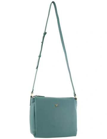 Smooth Leather Crossbody Bag in Moss