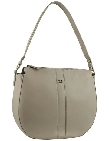 Leather Classic Hobo Bag in Bone