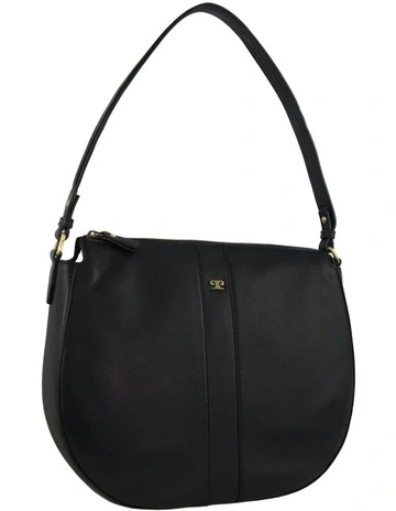 Leather Classic Hobo Bag in Black
