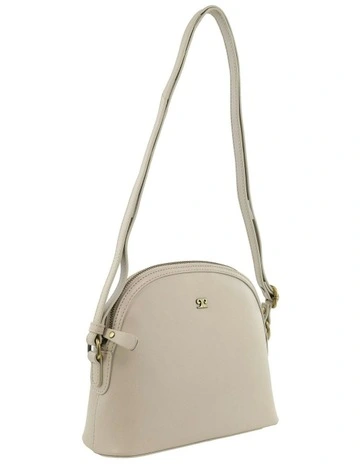 Leather Sleek Crossbody Bag in Bone